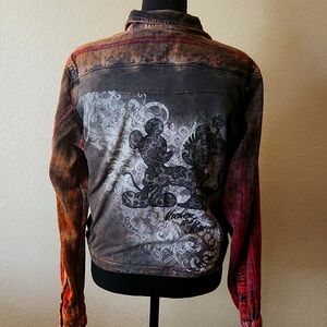 Label Removed Multicolor Button Down Shirt/Jacket With Mickey And Minnie